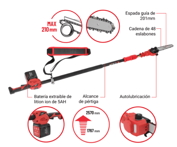 MOTOSIERRA PERTIGA BATERIA BELLOTA - Imagen 3