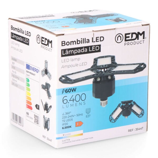 BOMBILLA LEAF LED E27 60W LUZ FRIA EDM - Imagen 2